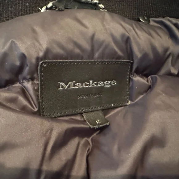 Mackage Down Bomber Jacket with Leather Sleeve - Picture 4 of 7